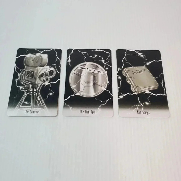 3 Replacement Prop Cards (Reel, Camera, Script) Disney Clue Tower Of Terror - Picture 1 of 2